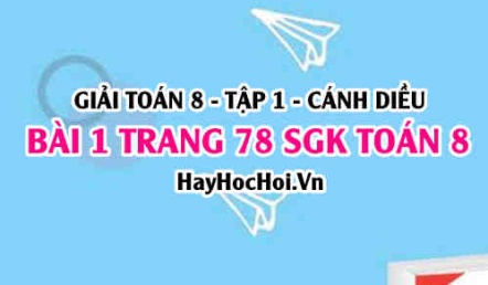 Giải bài 1 trang 78 Toán 8 Tập 1 SGK Cánh Diều